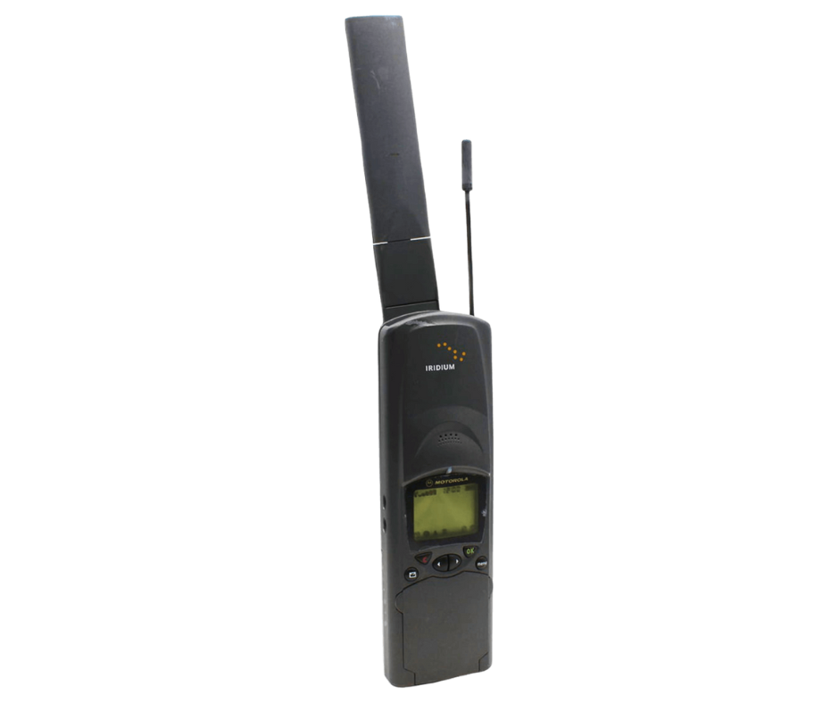 The first commercial satellite phone made by Motorola. It connected to Iridium's MSS network.